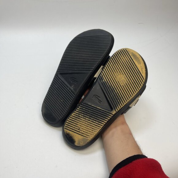Lacoste Croco-Slide 120-3-US Wom Sz 7 US - Black / White Slip on Slides Sandals - Picture 5 of 16